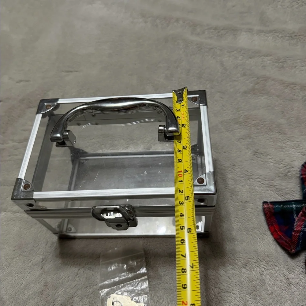 Clear Acrylic Storage Box with Silver Accents